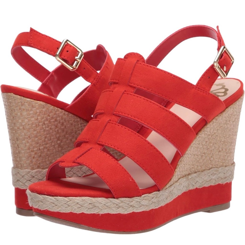 Fergalicious Women's Sandal | Red Wedge | Size 8.5